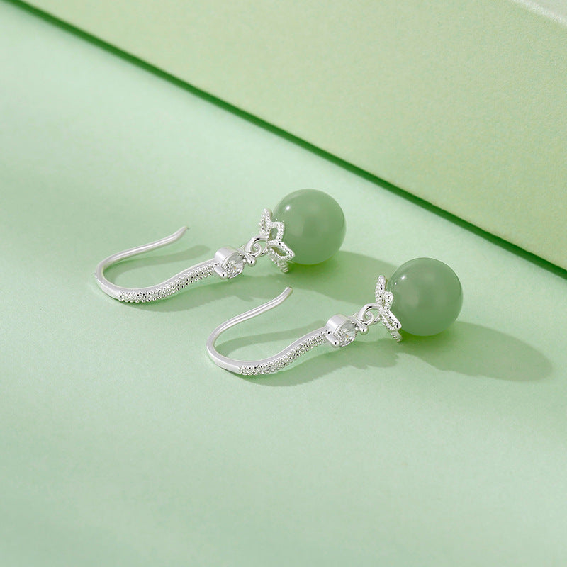 Wholesale Hetian Jade Earrings Women Valentine's Day Gift
